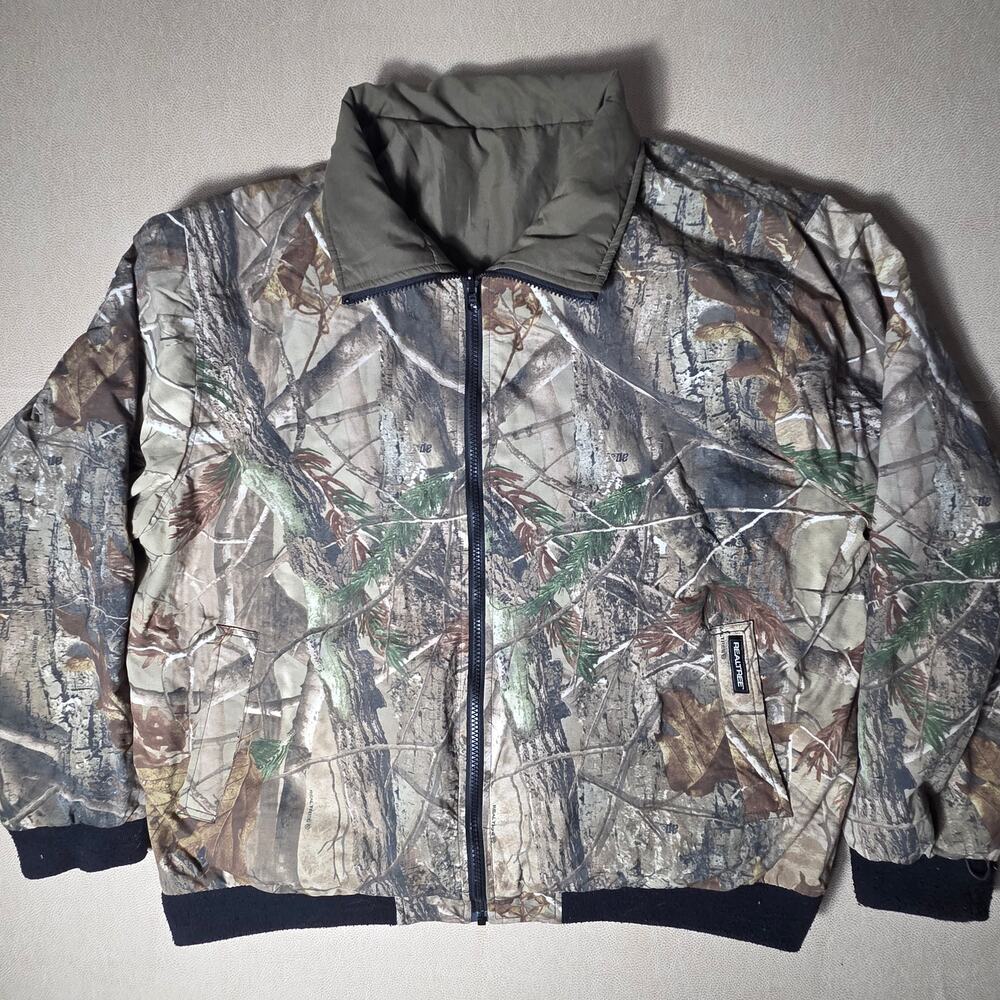 Realtree Camouflage All Purpose Full Zip Padded Bomber Jacket Bomber M